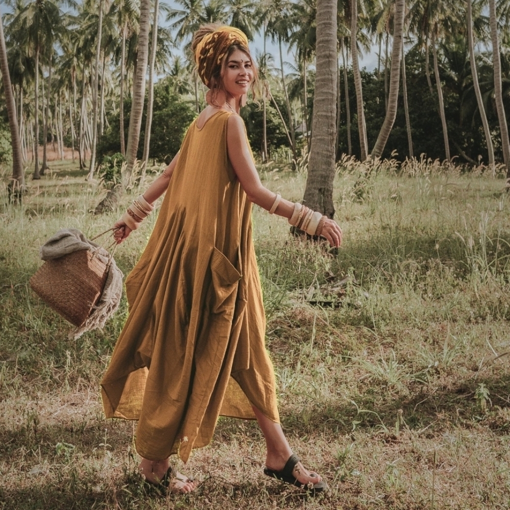 Thaluta Mustard Maxi Dress